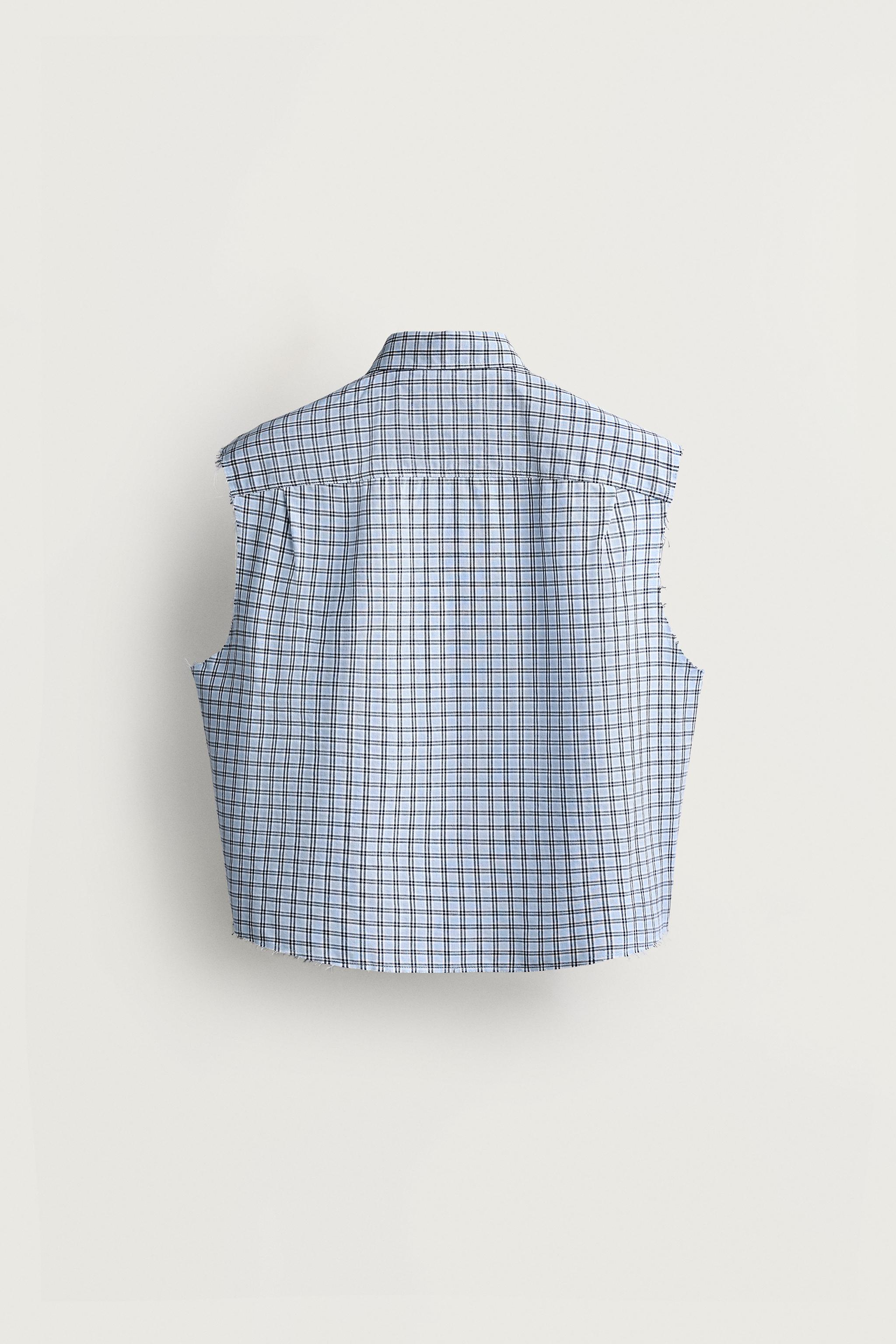 CHEMISE TANK COURTE À CARREAUX
